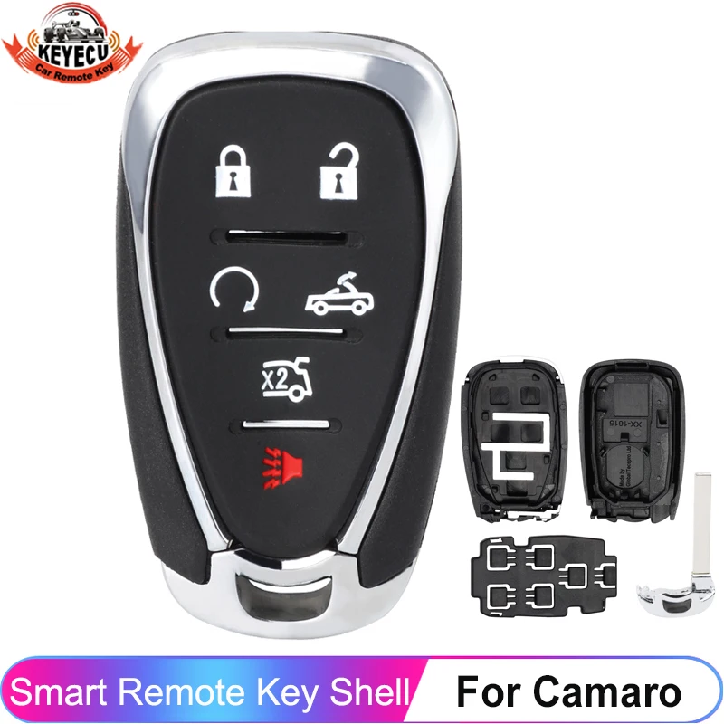 KEYECU Smart Proximity Key Shell Case 6 Button For Chevrolet Camaro 2016 2017 2018 2019 2020 2021 FCC ID: HYQ4EA Replacement