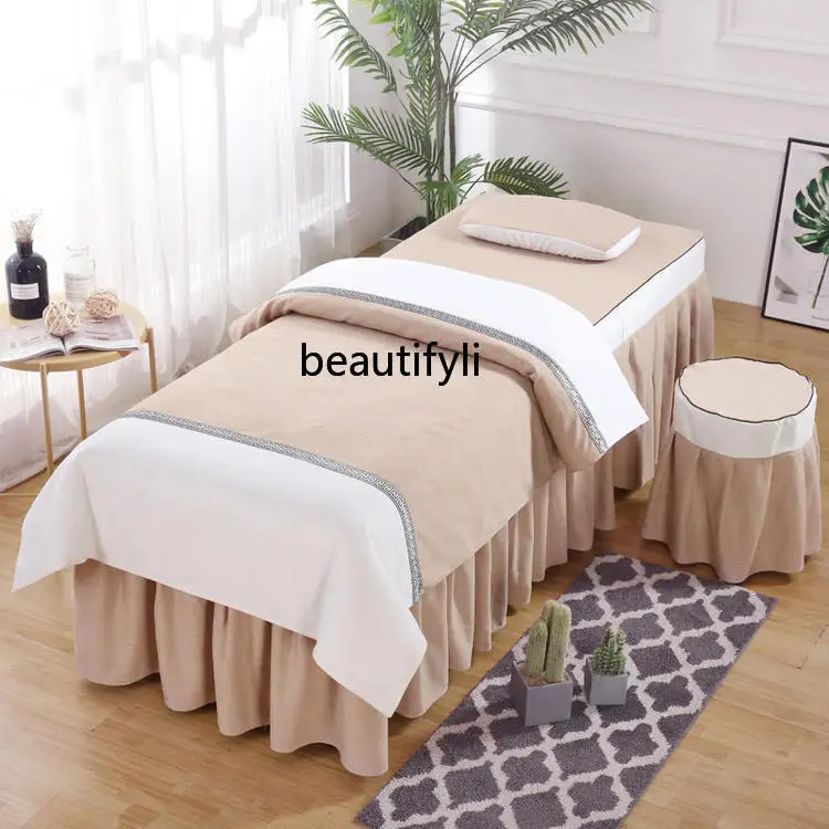 l Bed Four-Piece Set Skin-Friendly Breathable Four Seasons Universal Bedspread Pillowcase Chair Cover Containing Duvet Insert