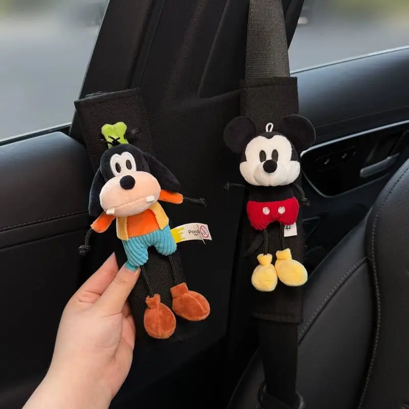 New Disney Car Seat Belt Shoulder Cover Mickey Goofy Cute Wear-Resistant Anti-Slip Shoulder Cover Cartoon Decorative Accessories