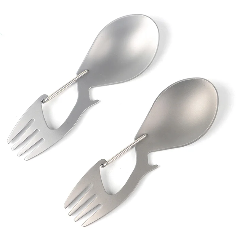 Outdoor Camping Picnic Stainless Steel Fork Spoon Tableware Ultralight Useful