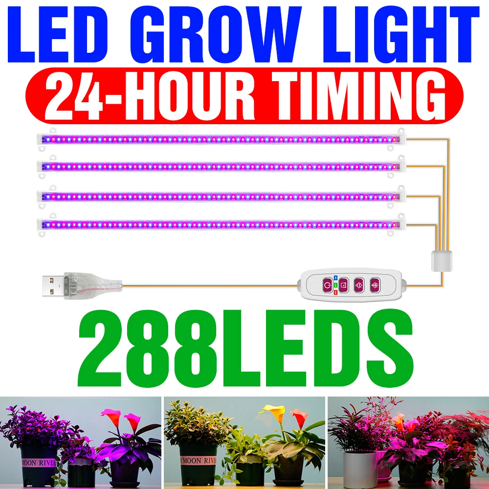 

Full Spectrum LED Phytolamp Indoor Plant Grow Light With Timing Control Flower Seeds Cultivation LED Lamp For Vegetable Growbox