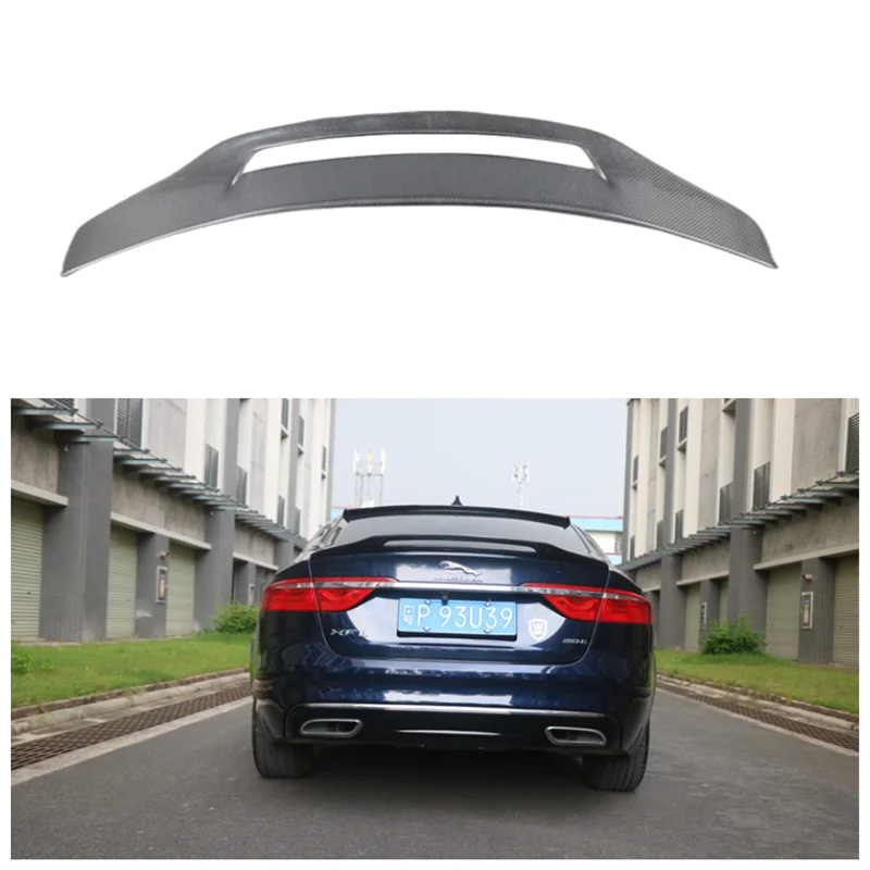 Spoiler Fits For Jaguar XF XFL GT Style 2016 2017 2018 2019 2020 2021 2022 Real Carbon Fiber Rear Trunk Lip Splitter