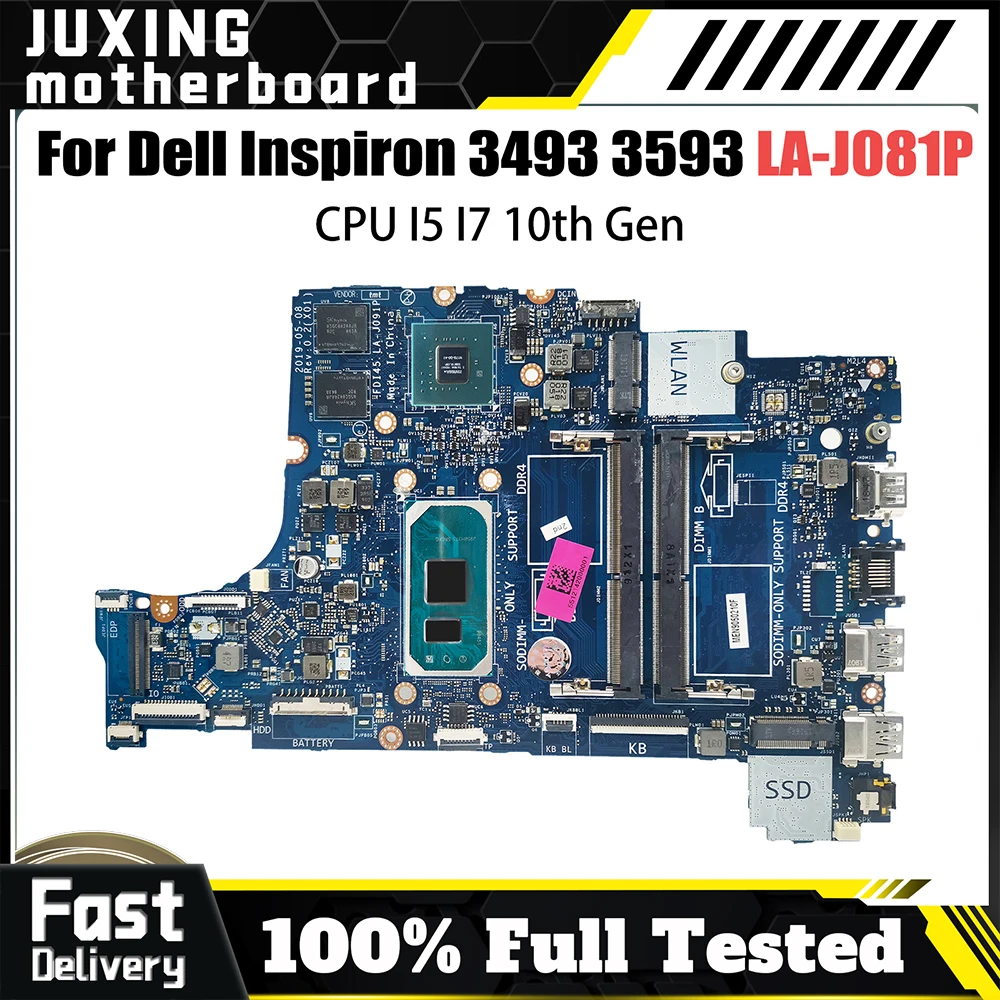 

LA-J091P для DELL Inspiron Inspiron 3493 3593 5493 5593 LA-J091P, материнская плата i3 i5 i7, материнская плата для ноутбука