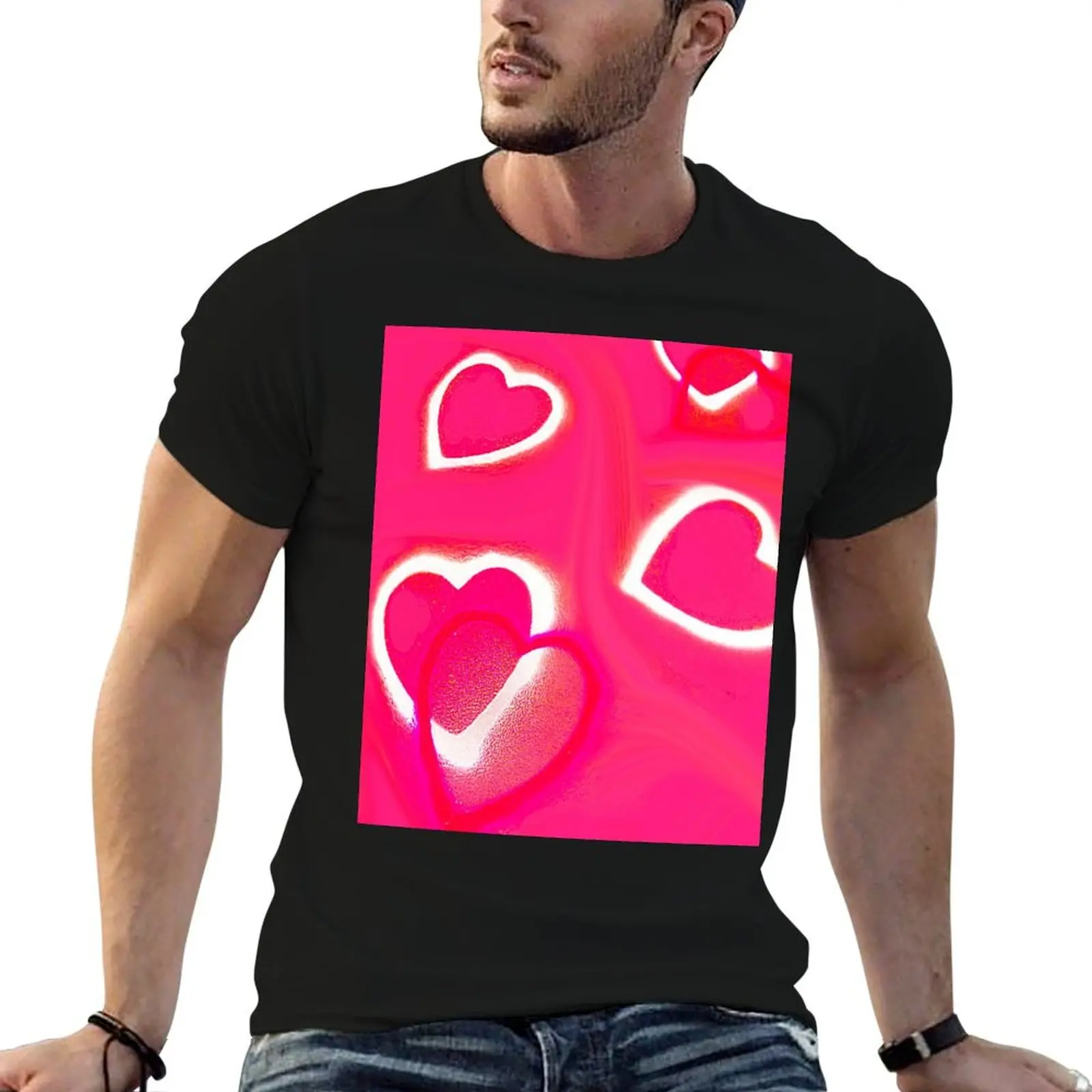 Hearts T-Shirt cotton tshirt 100% t shirt man luxury mens graphic t shirts T-shirt