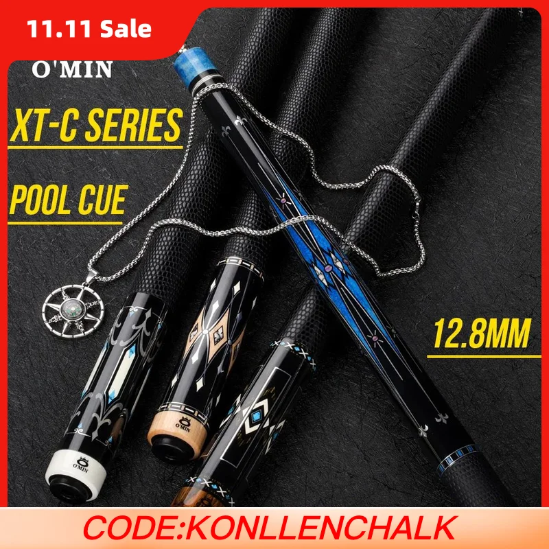 

OMIN XF-C Бильярдный кий 12,8 мм Канадский кленовый вал Радиальное соединение Игровой кий Кожаная ручка Регулируемый вес Комплект бильярдных клюшек