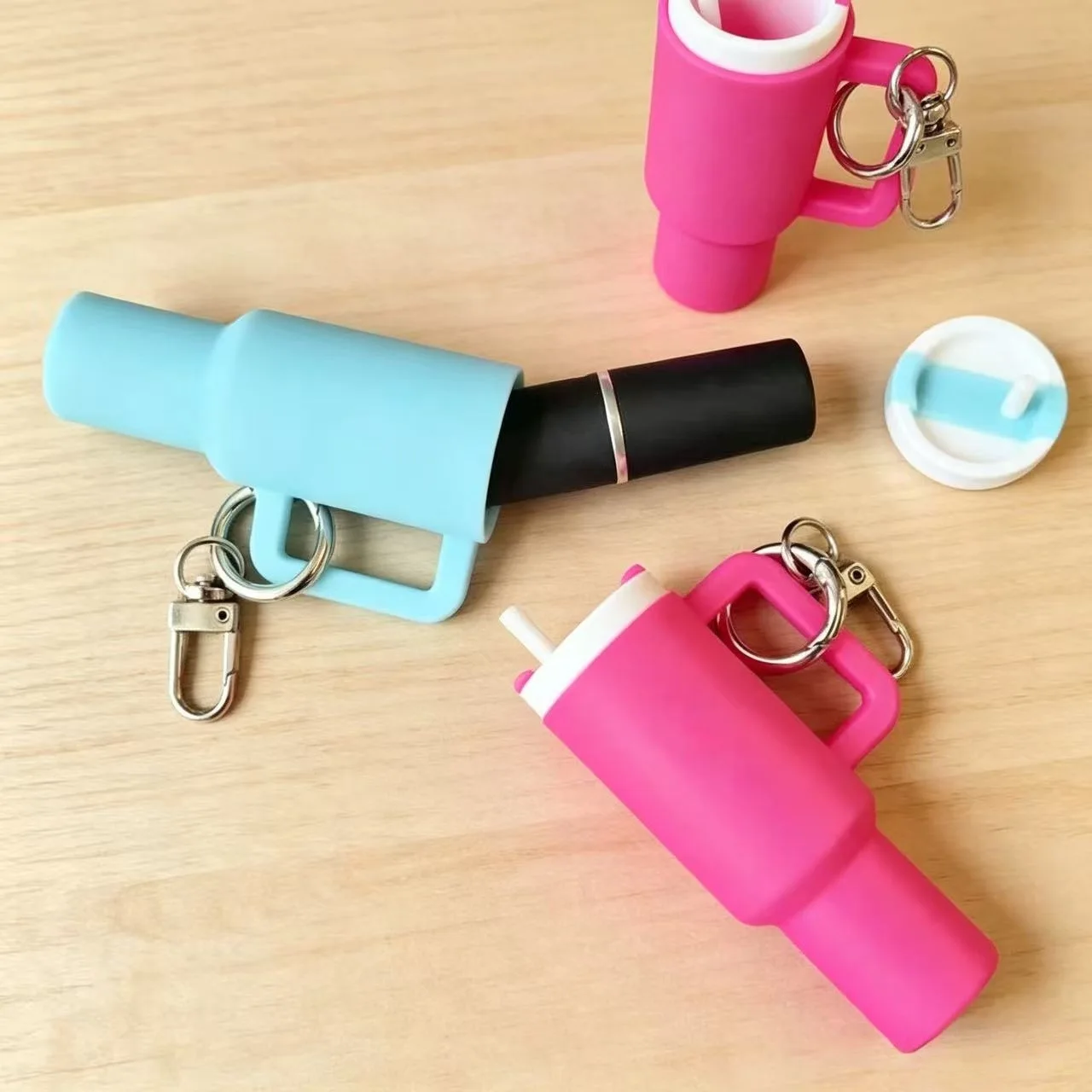 1pc Mini Cup Keychain for Stanley Water Bottle Accessories Lip Balm Cute Tumbler Cup Handle Decoration