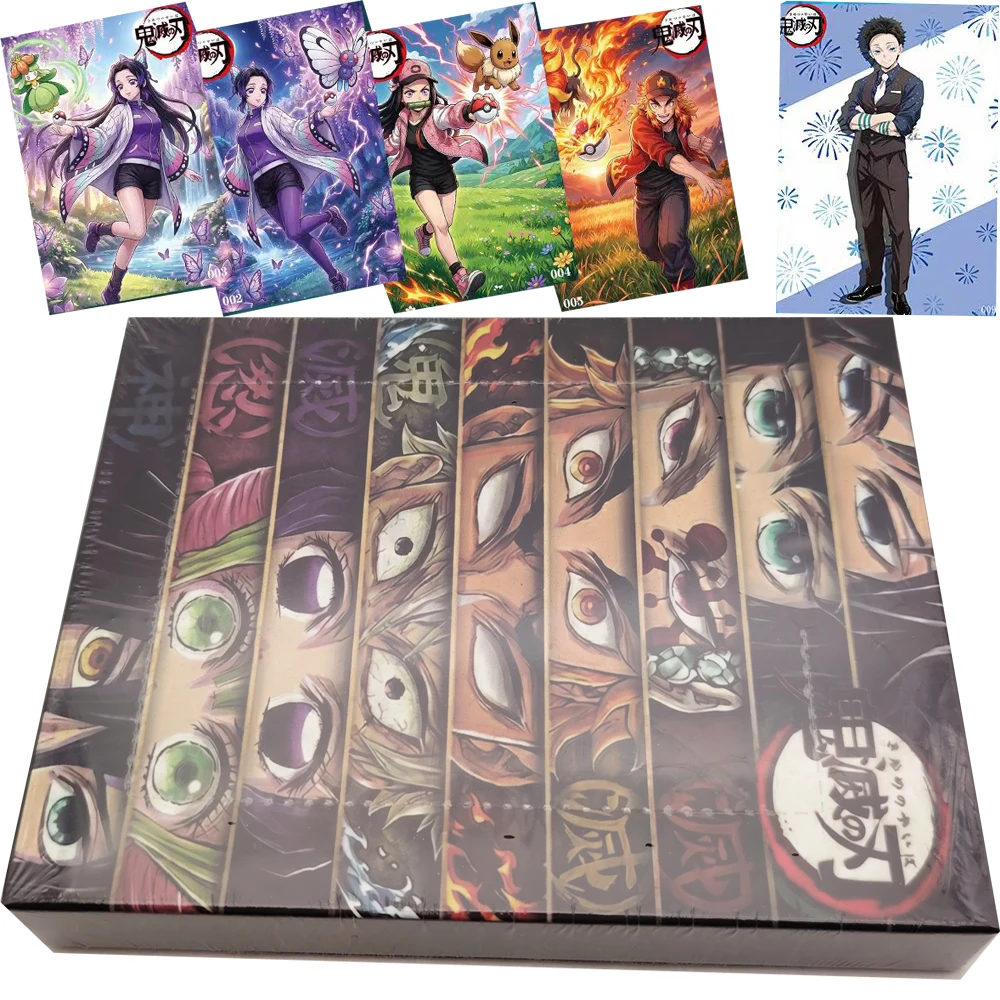 

Demon Slayer Collection Card Bricks for Friends Highly Beloved Anime Character Fashion Trends Peripheral Metal Cards Fans Gifts
