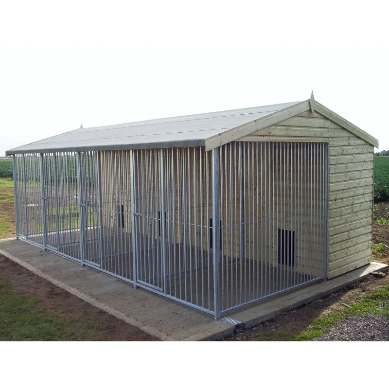 Customized Large Outdoor Galvanized Water-proof Dog Cage Metal Dog Kennel/Playpen with 3D Modeling for Farm Fencing view 4