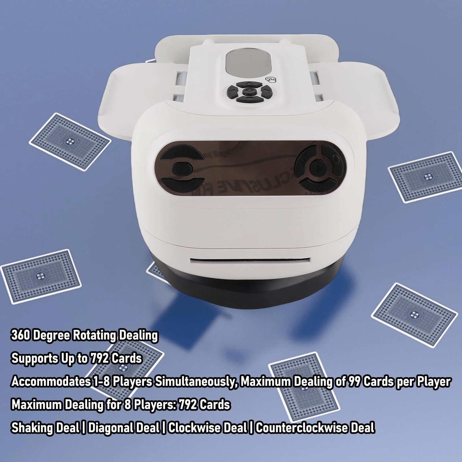 

Электрическая машина для тасования карт из АБС-пластика, на батарейках, с функцией раздачи карт на 360/180 градусов, 2600 мАч, бесшумная, программируемая, для дома