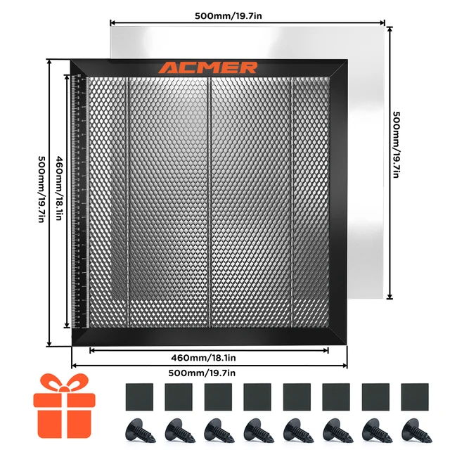 ACMER Laserowy stół roboczy o strukturze plastra miodu do grawerki laserowej CO2 lub diodowej 300x300/330x330/400x400/440x440x22mm