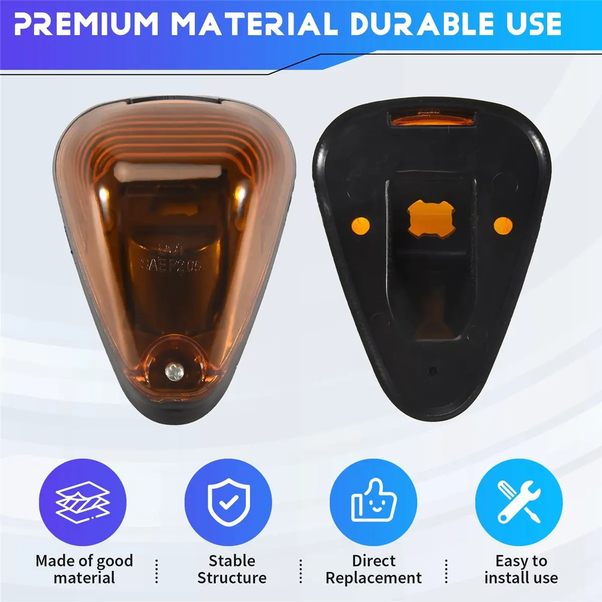 Stable- 5Packs Cab Marker Light Amber Lens Roof Running Lightsw/Wiring for Ford F150 F250 F350 F450 F550 F65 E150 1999-2016