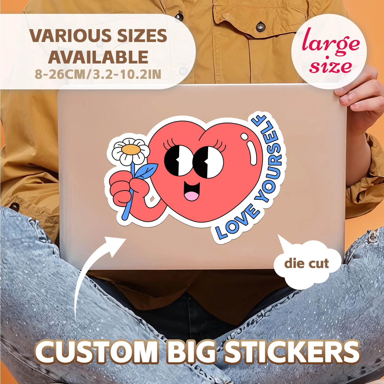 

Custom Big Stickers of Any Shape Waterproof Custom Logo Labels of Large Size Personalized Stickers for Company logo Wedding Deco