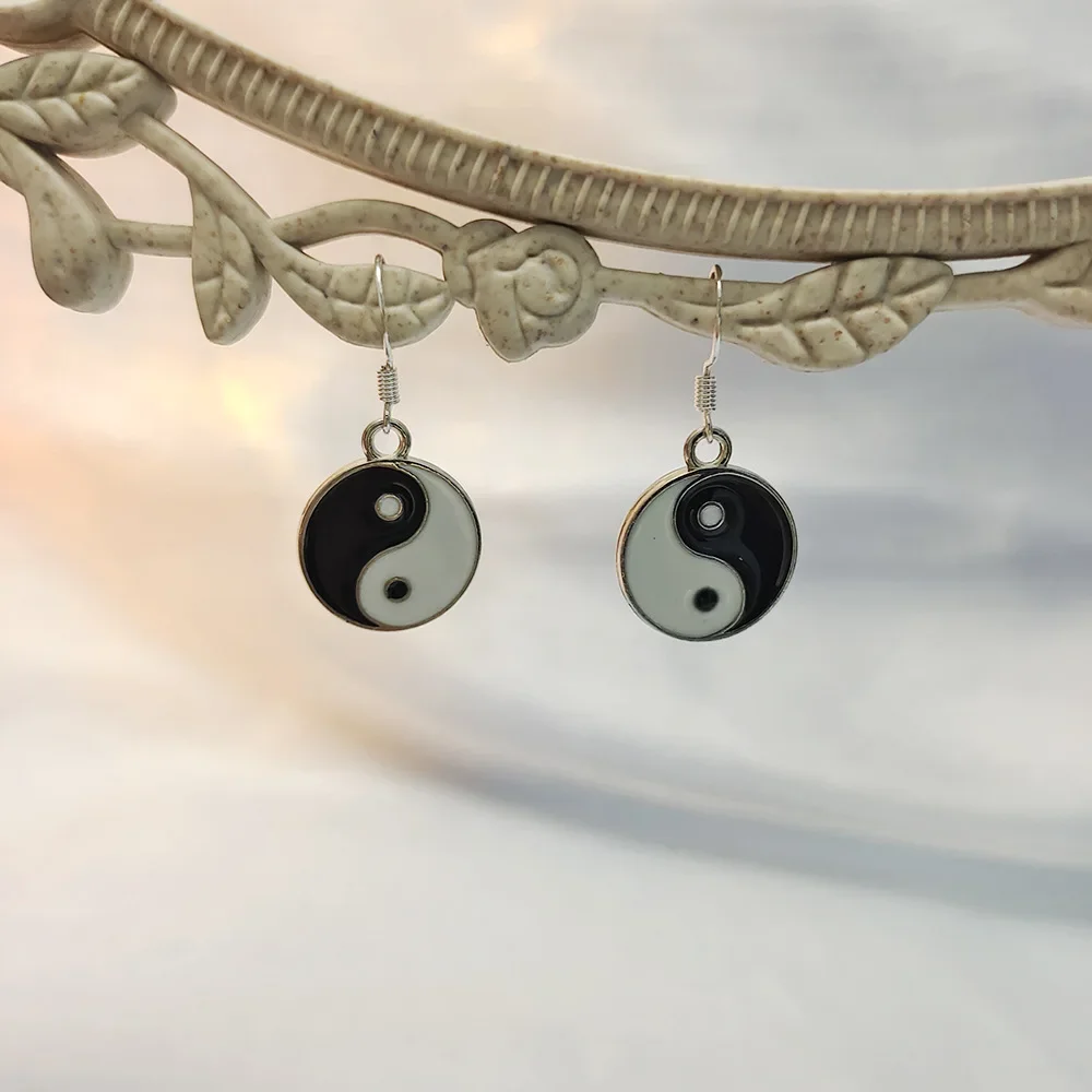 New Chinese Style Ancient Style Yin Yang Five Elements Eight Trigrams Diagram Koi Carp Earrings Versatile Hanfu Accessories Gift