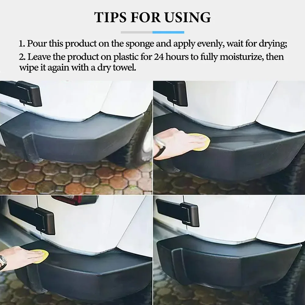 Car Plastic Restorer Coating Long-Lasting Protect Repair Whitening Black Shine Plastic Trim & Rubber Care Shiny And Darker