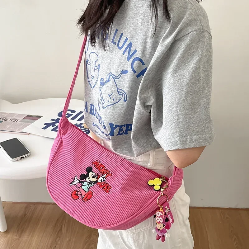 

Disney Underarm storage Bag coin purse Women's Retro Shoulder Bag Mickey Mouse Cute Cartoon Messenger Bag cartoon