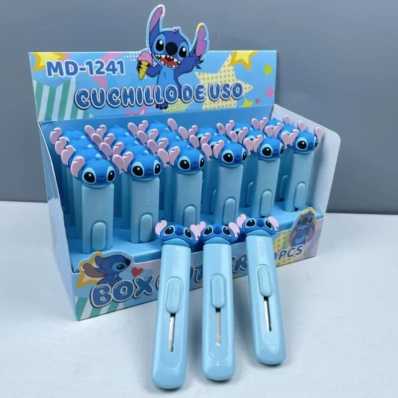 Disney Stitch Knife Cartoon Anime Cute Stitch Paper Cutting Knife Students Stationery Fashion Learning Supplies Holiday Gifts