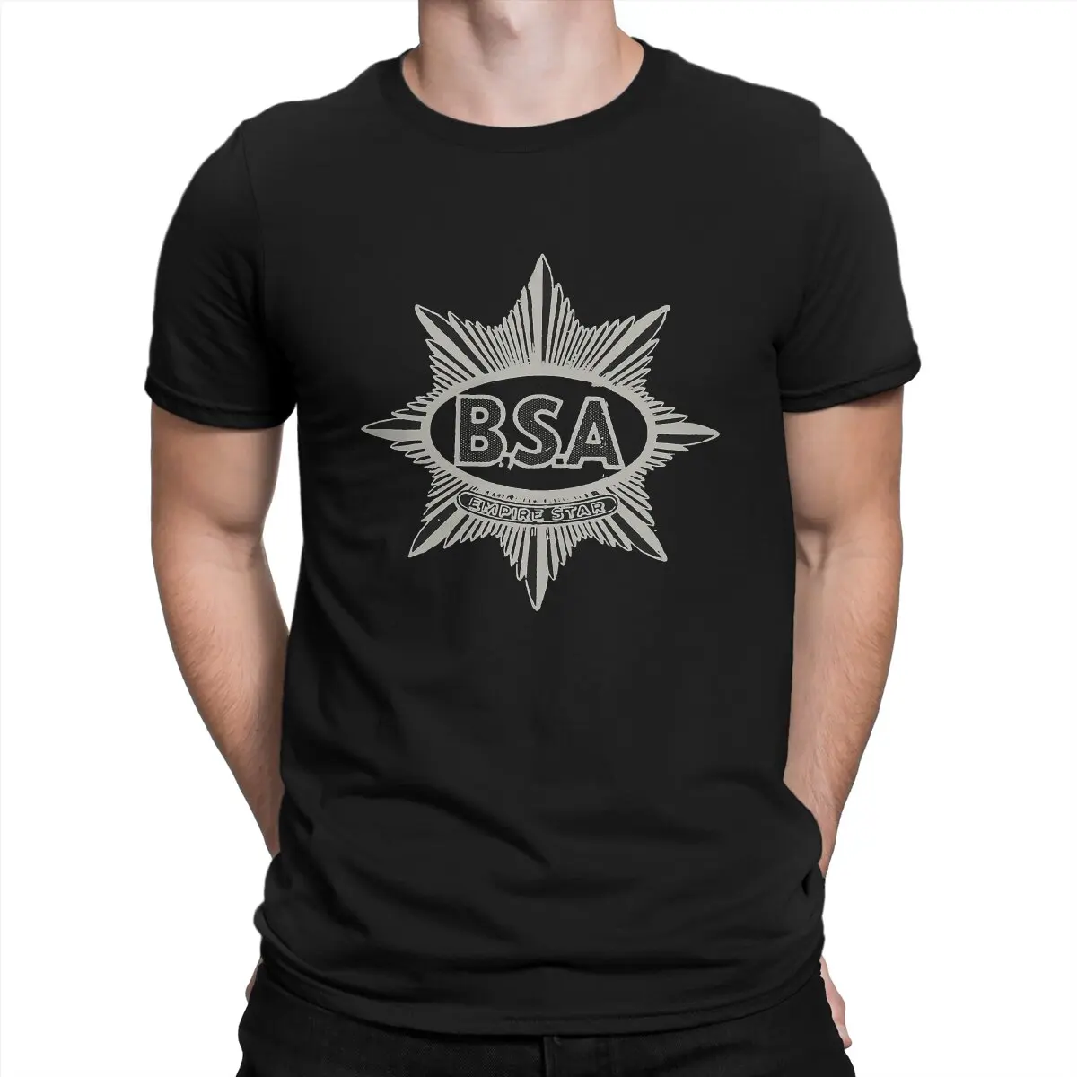 BSA Moto Men's TShirt Empire Star Badge Distinctive T Shirt Original Streetwear Hipster