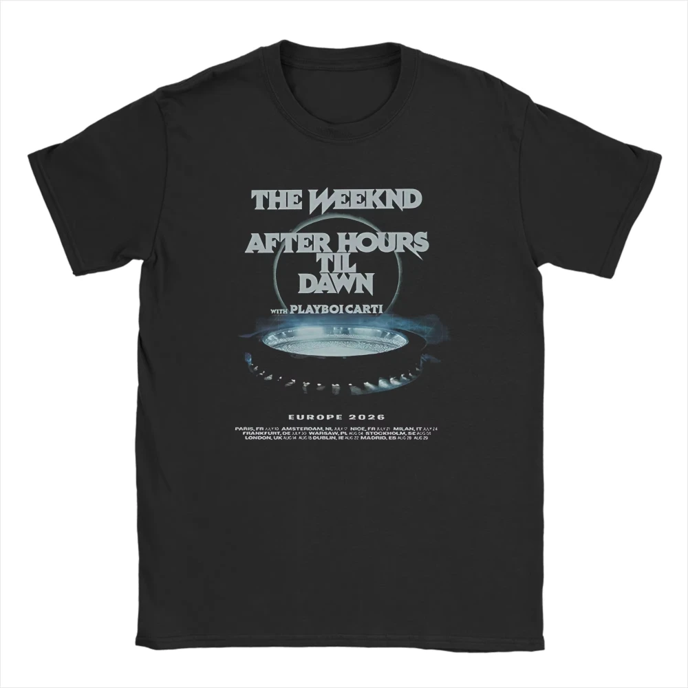 Mens Womens AFTER HOURS DAWN EUROPE The Weeknd Shirt Cotton Graphic Print Fashion Oversized Unisex T-Shirt Top Clothing