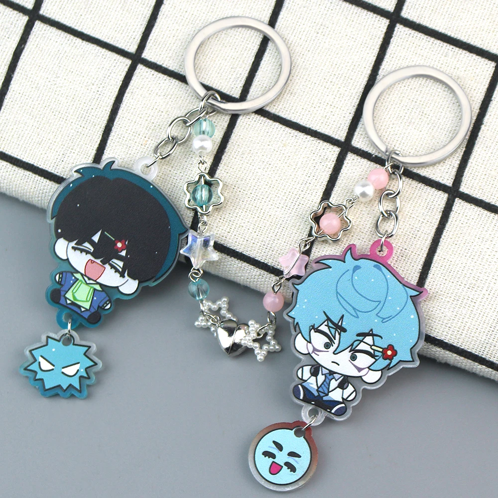 Anime ALIEN STAGE IVAN & TILL Cosplay Keychain Unisex Acrylic Bag Pendant Kawaii Couple Key Ring Accessory Props Christmas Gifts