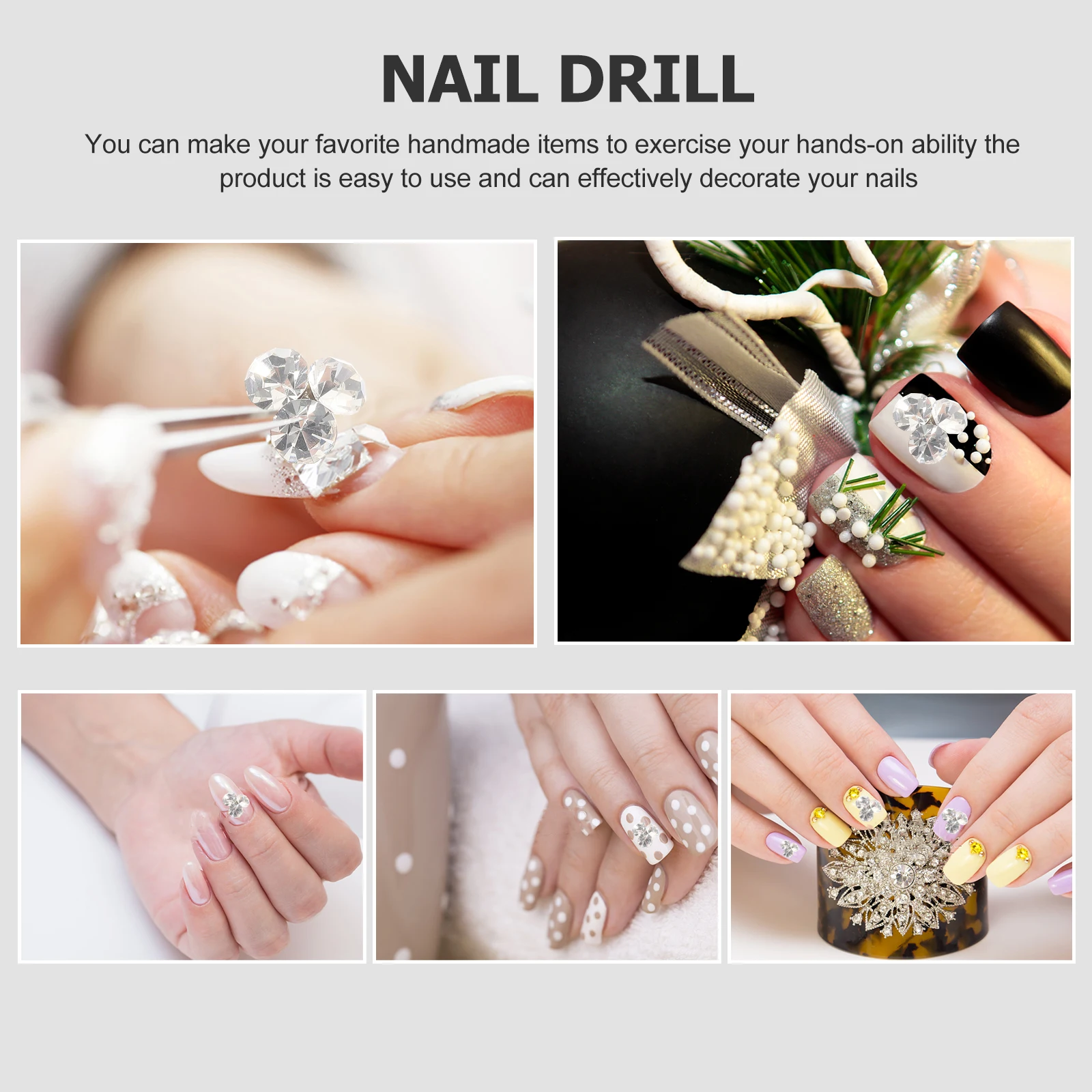 1 صندوق حفر المياه مسمار الفن ملصقات أحجار الراين المسطحة للتقليم Diy بها بنفسك ديكور جراب هاتف الراتنج الحرفية مسمار الملحقات #4