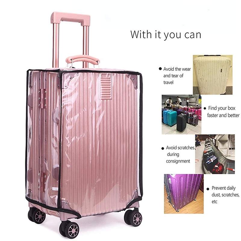 1PC Travel Accessory Transparent PVC Luggage Cover Waterproof Trolley Protective Cover Thicken Suitcase Dust Protector Cover