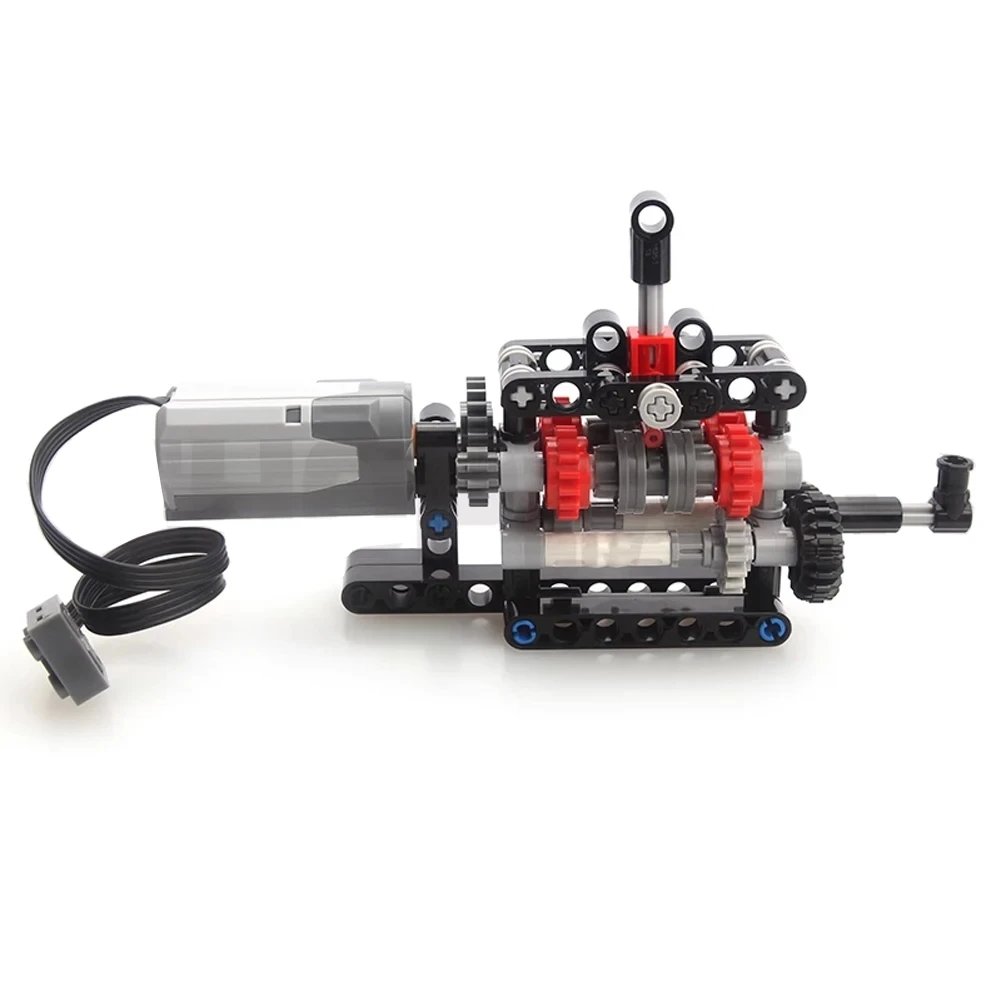 MOC High-tech 4 Speeds Gearbox Manual Transmission Kit DIY Technical Model M Motor 8883 Power Functions Building Blocks Bricks