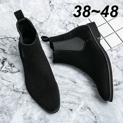 2023 Designer Casual Man Autumn Winter Fashion Men Ankle Chelsea Boots Male Mens Shoes Cow Suede Leather Slip On Motorcycle Boot