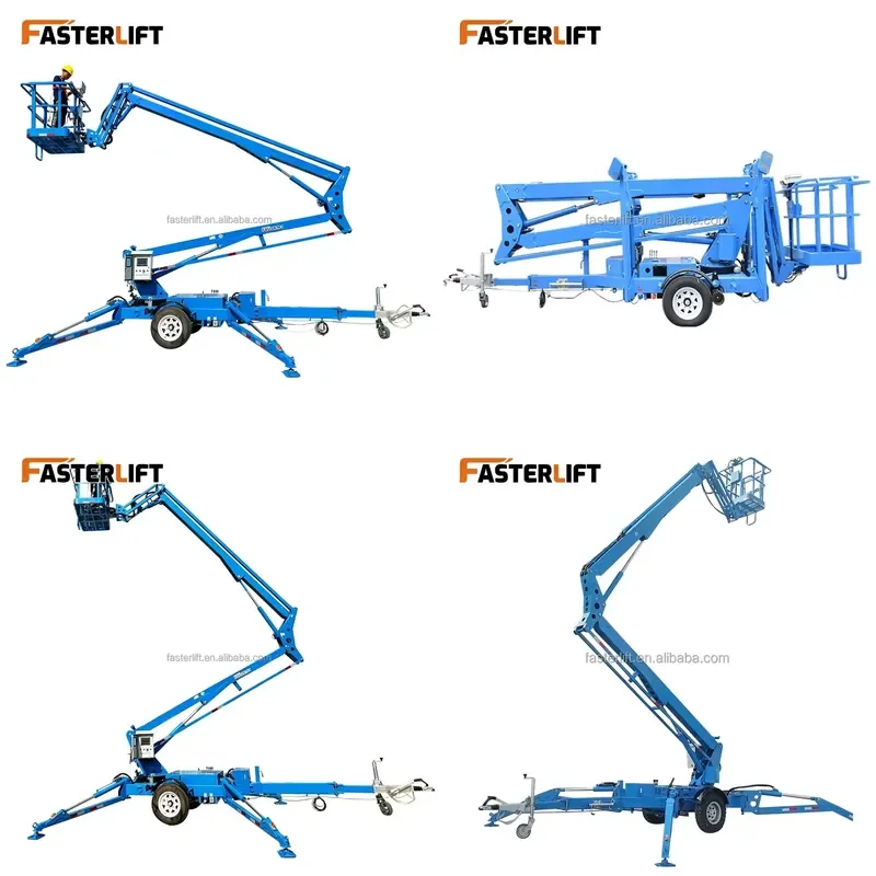 2026 CE 50ft 70ft 45ft 60ft 80ft Spider Man Lifting Equipment Articulated Electric Towable Boom Lift Elevator with Remote