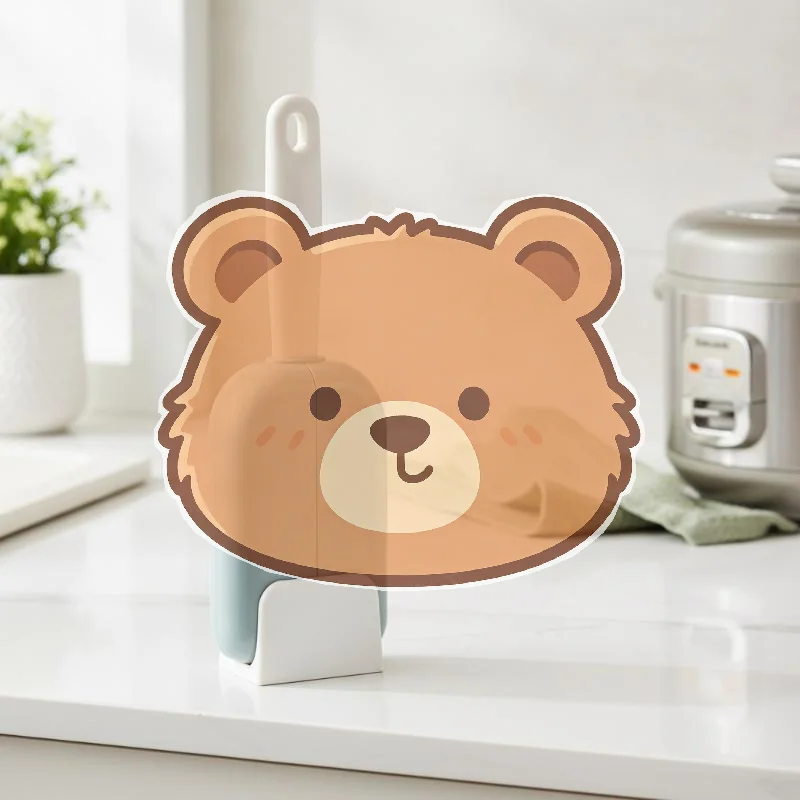 Non-Stick Rice Paddle Stand Automatic Opening Closing Stand-Up Rice Spoon Holder Waterproof Kitchen Countertop Organizer for Ho