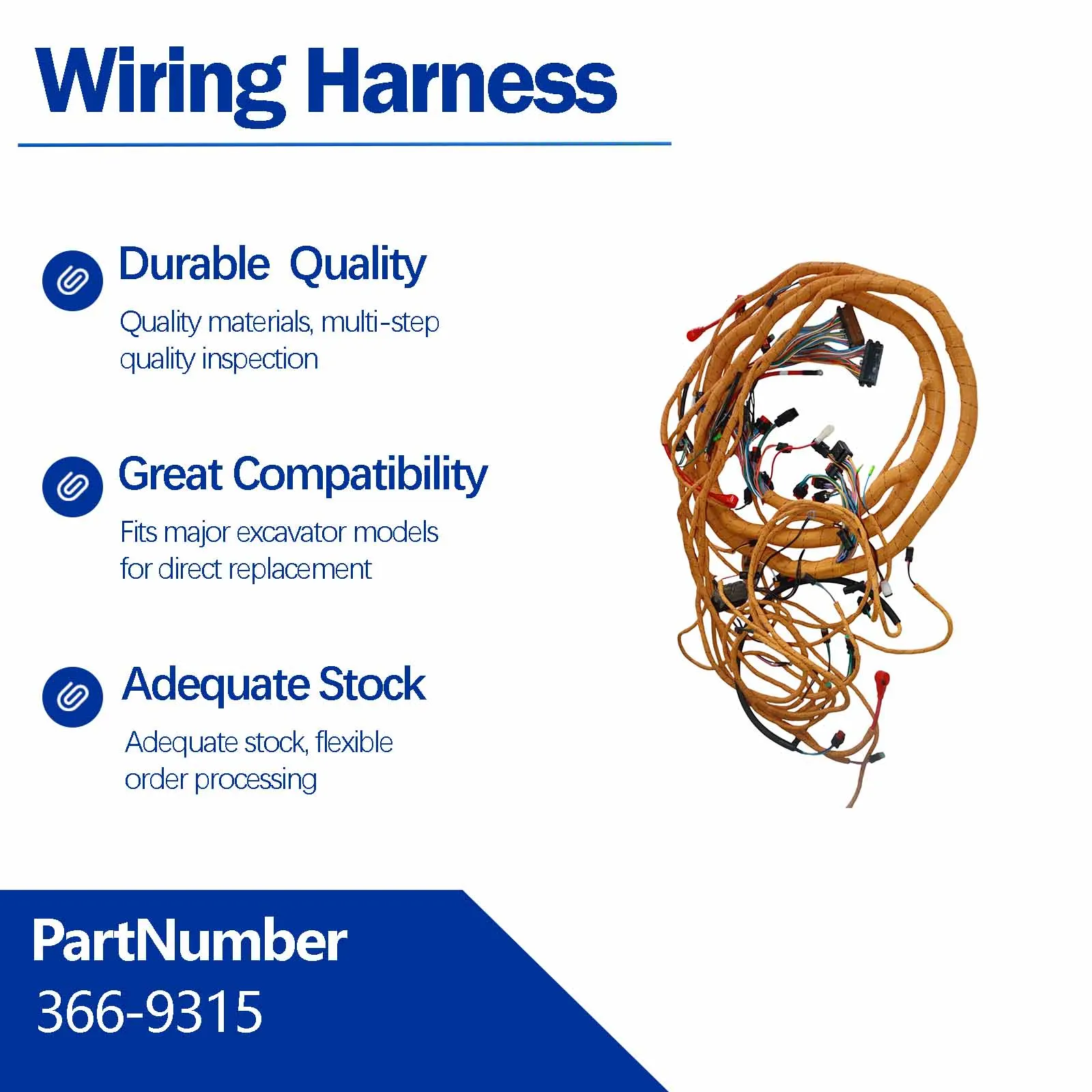 Wiring Harness 3669315 For Caterpillar Excavator 320D 320D FM 320D GC 323D L