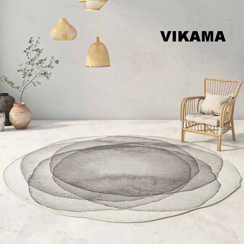 VIKAMA Loop Pile National Tide Ink Carpet Bedroom Bedside Living Room Sofa Carpet Anti-slip Dirty Resistant Washable Floor Mat