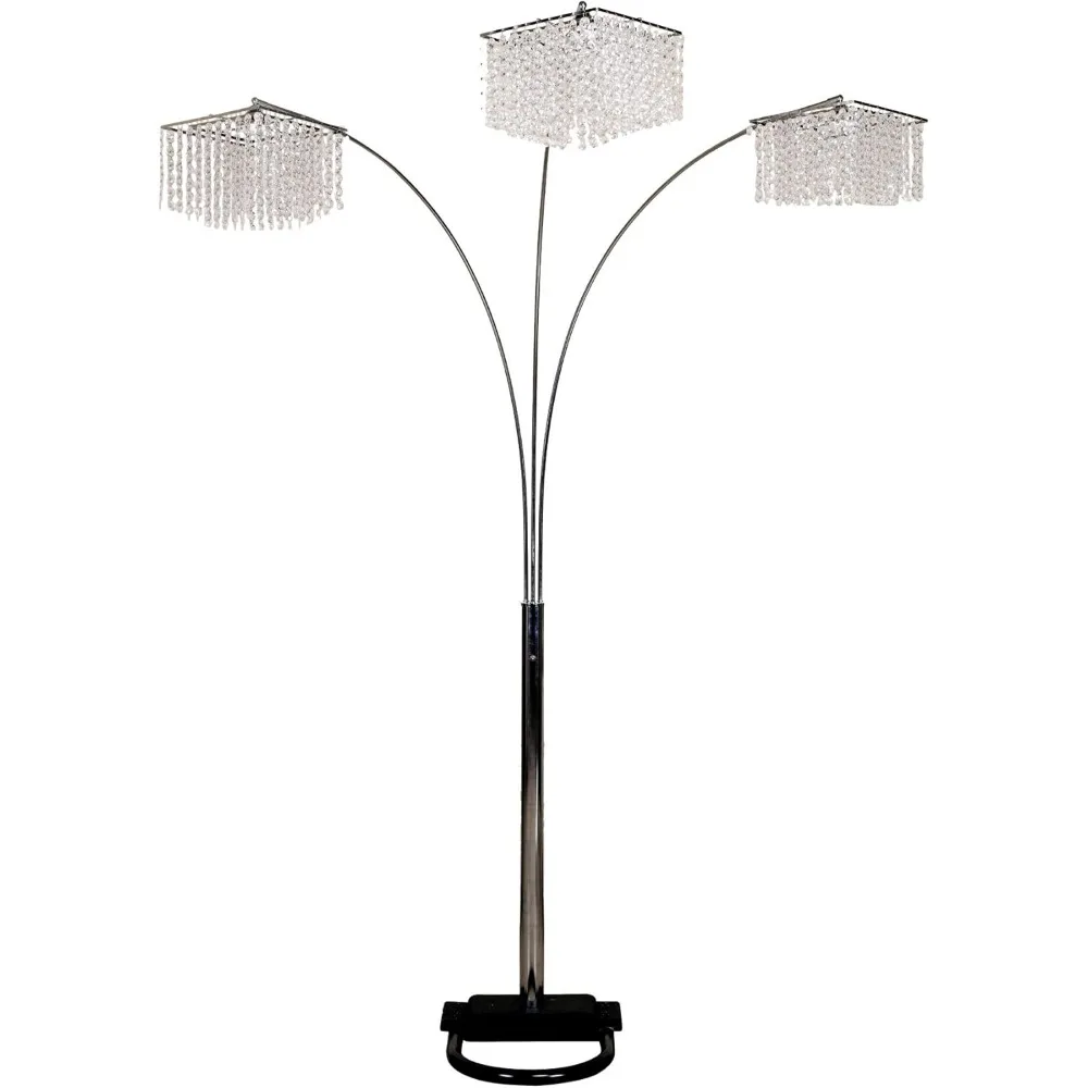 Ore International 6932 3 Light Crystal Inspirational Arch Floor Lamp, 97