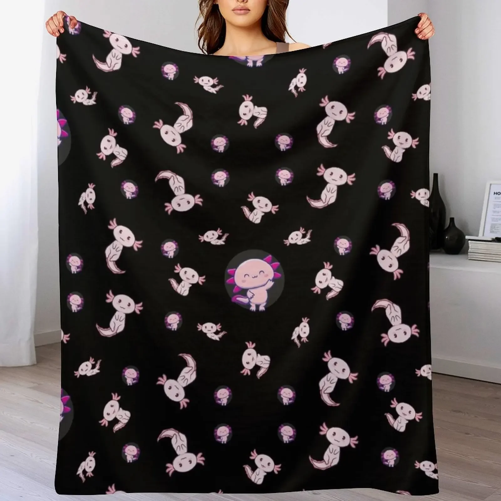 i axolotl questions Throw Blanket Fluffy Cozy Throw Blanket for Home Decor