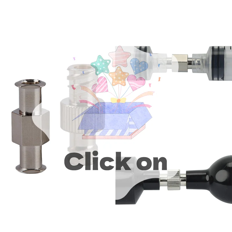 1pcs Female To Female Coupler Luer Syringe Connector Metal Double Joints Luer Lock Adapter Coupler For Pneumatic Parts