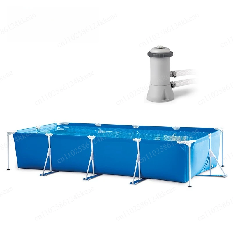 28274 Rectangle Pipe Rack Pool Set with Filter Pump 4.5M Family Rack Pool Playing Pool