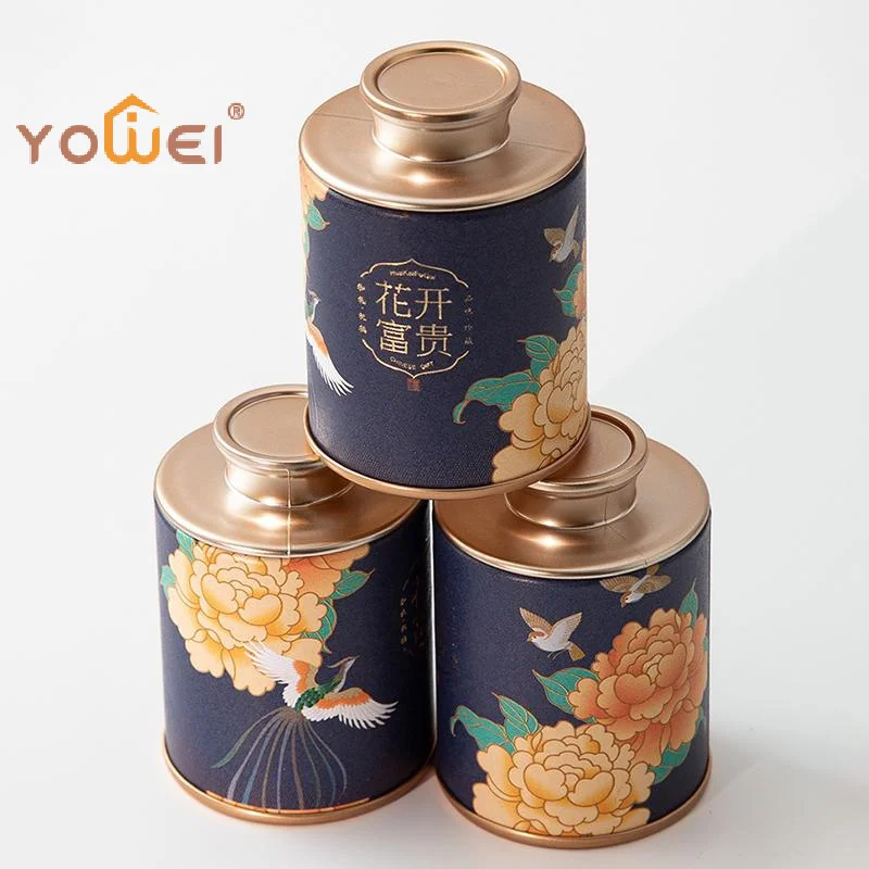 Latest Mini Empty Tea Tin Can Household Green Black Tea Sealed Jar Portable Home Exquisite Small Tea Paper Packaging Cans