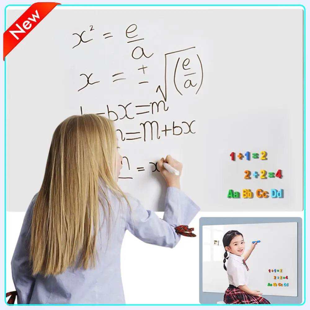 سبورة بيضاء مغناطيسية، ورق اتصال، عصا سبورة بيضاء قابلة للإزالة على سطح قابل للمسح على الحائط للتدريب والمكتب والاستخدام المنزلي #1
