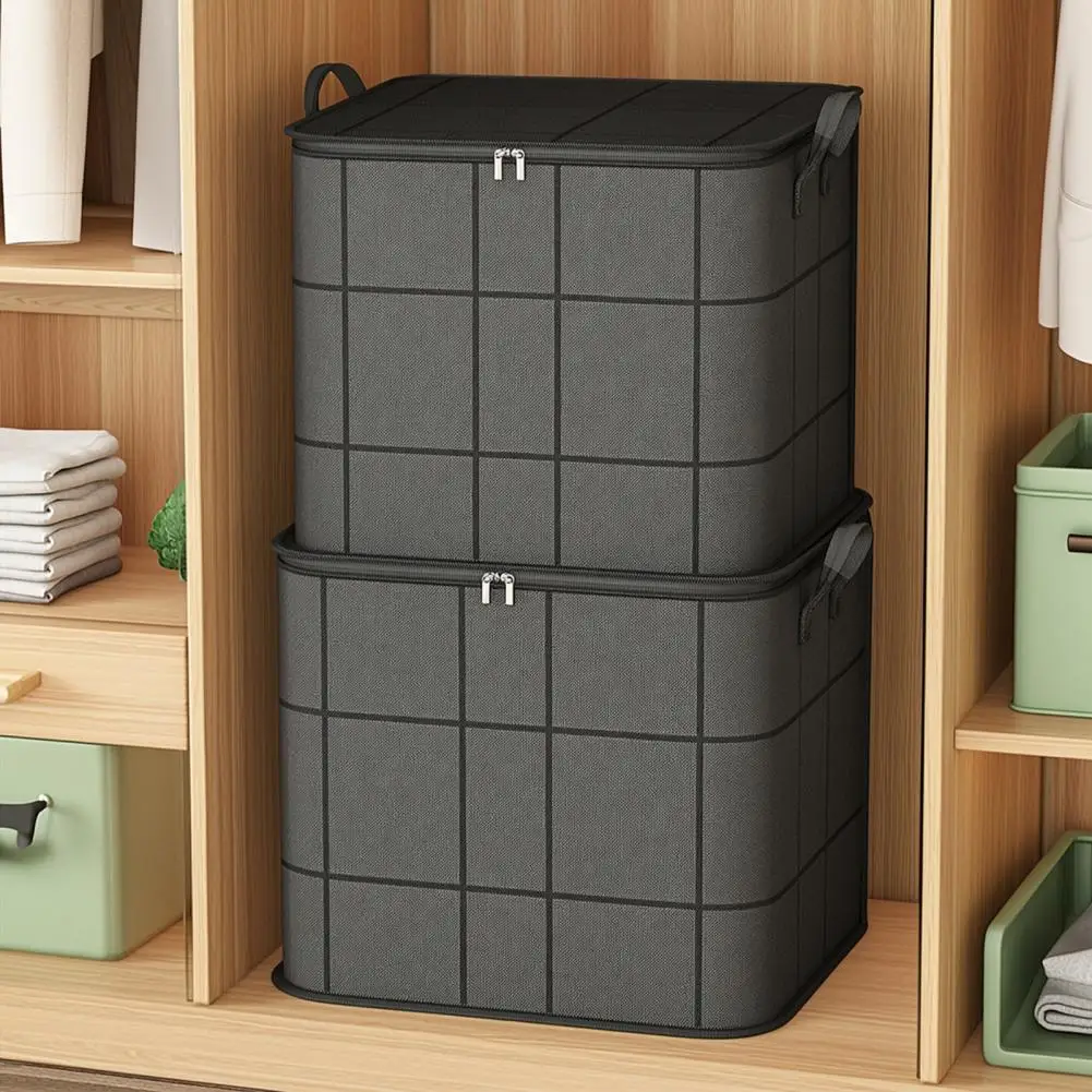 under Bed Storage Organizers Clothing Storage Bags 3pcs Foldable Quilt Storage Bins with Reinforced Handles Capacity Non-woven