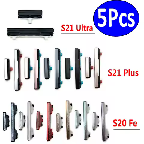 5Pcs，New For Samsung S21 Plus / S20 Fe / S21 Ultra Side Keys Power and Volume Buttons Replacement Parts
