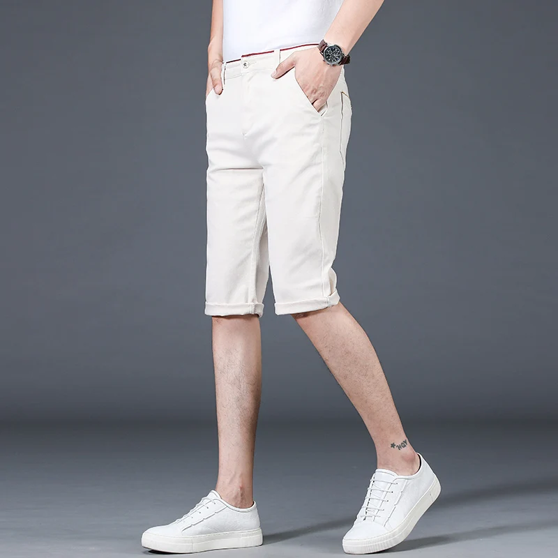 Men\'s Ice Shreds Loose and Comfortable Pants Classic Business Office Casual Shorts High Quality Slim Fit Casual Men\'s Shorts