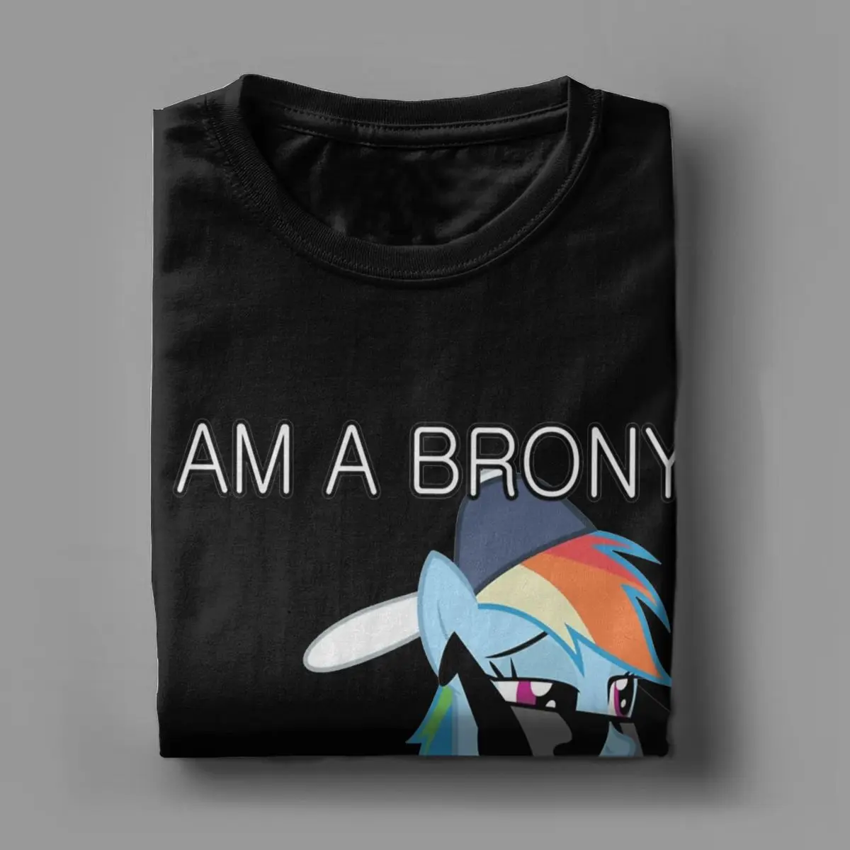 Casual Rainbow Dash Brony T-Shirt Men Round Collar Pure Cotton T Shirts Mlp Short Sleeve Tees Classic Clothing