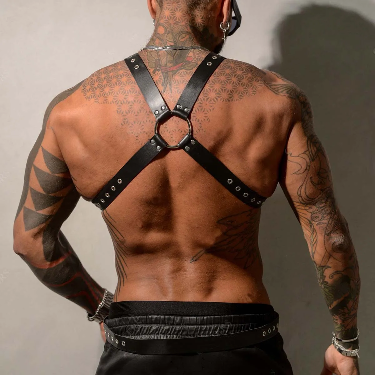 Men Sexy Leather Vest Bondage Lingerie Gay Harness Adjustable Body Chest Harness Full Body Bdsm Strap Belt  Exotic Accessorie