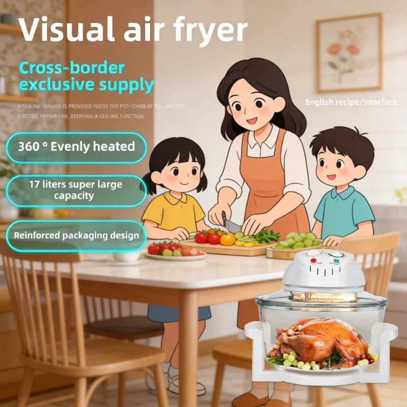 110V 220V Multifunctional Large Capacity Visual Air Fryer Electric Oven Deep Fryer All In One Household Appliance