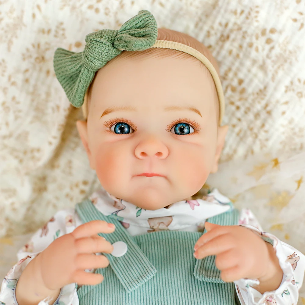 Lifereborn 18-Zoll-Reborn-Vollbaby-Vinyl-Mädchenpuppen für Neugeborene, lebensecht, mit handgezeichnetem Haar für Kinder, Weihnachtsspielzeug, Geschenke