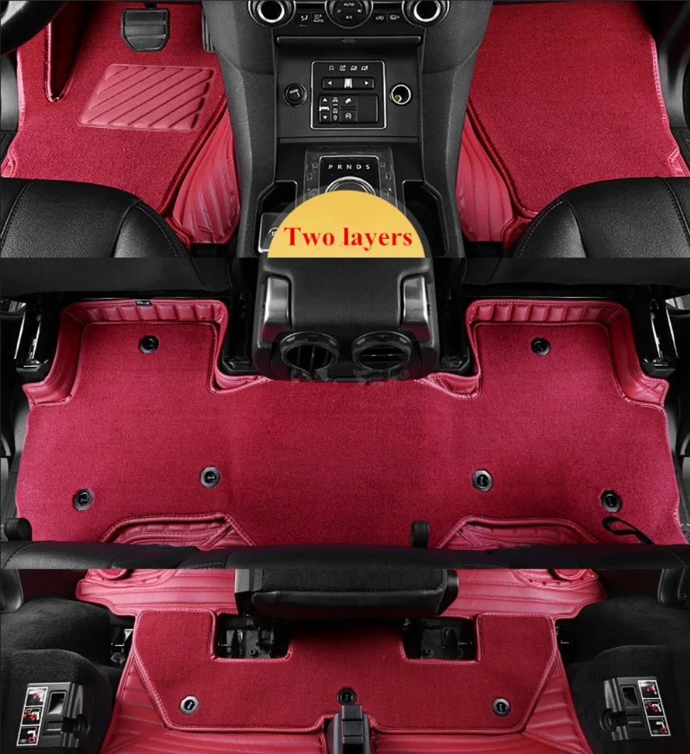 Maßgeschneiderte Auto-Fußmatten für Mercedes Benz GLS 300 350d 400 450 500 550 7 Sitze X166 2019–2016 Doppelschichten-Teppiche