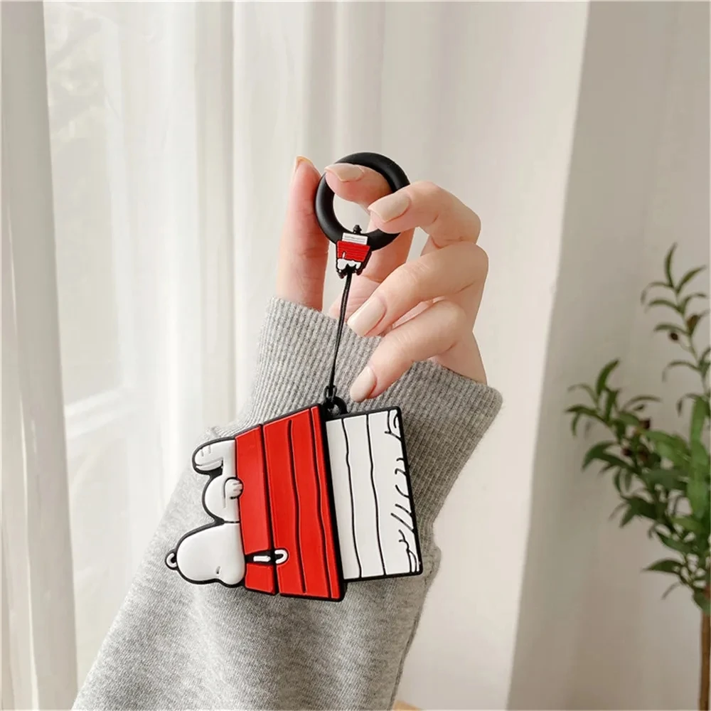 Наушники MINISO Snoopy для Airpods Pro 1 2 3, Мультяшные силиконовые беспроводные Bluetooth-наушники, защитный чехол с ремешком