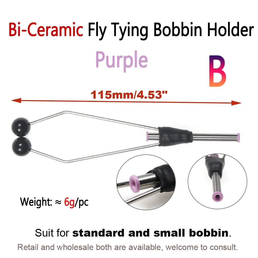 1/7-teiliger Fliegenbinde-Spulenhalter aus Stahllegierung und Bi-Keramik – Standard- und kleine Fadenspulen für die Herstellung von Trocken- und Nassfliegenködern – Detail 3