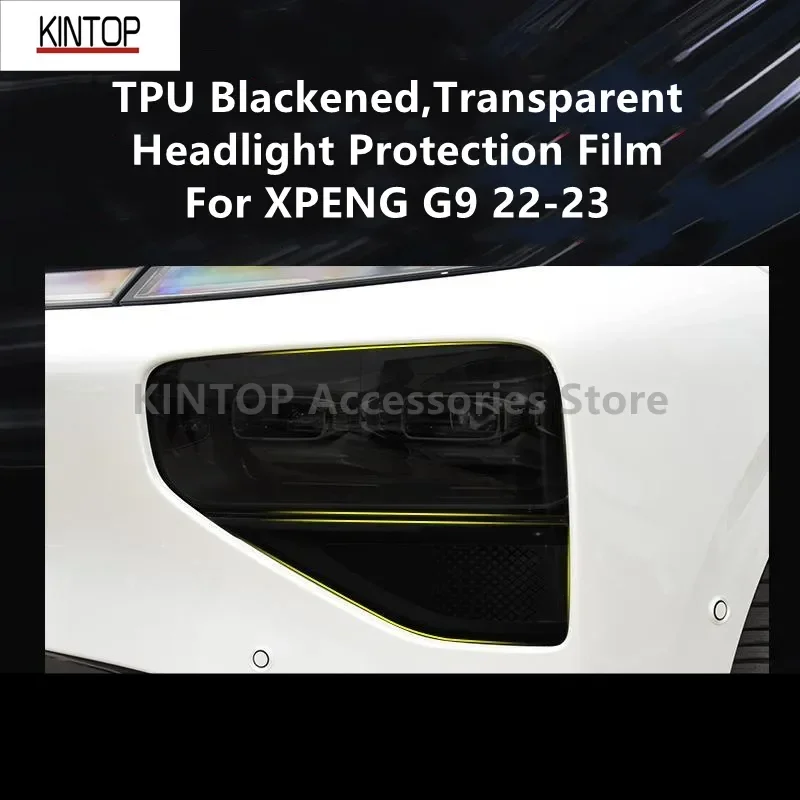 For XPENG G9 22-23 TPU Blackened,Transparent Headlight Protective Film, Headlight Protection,Film Modification