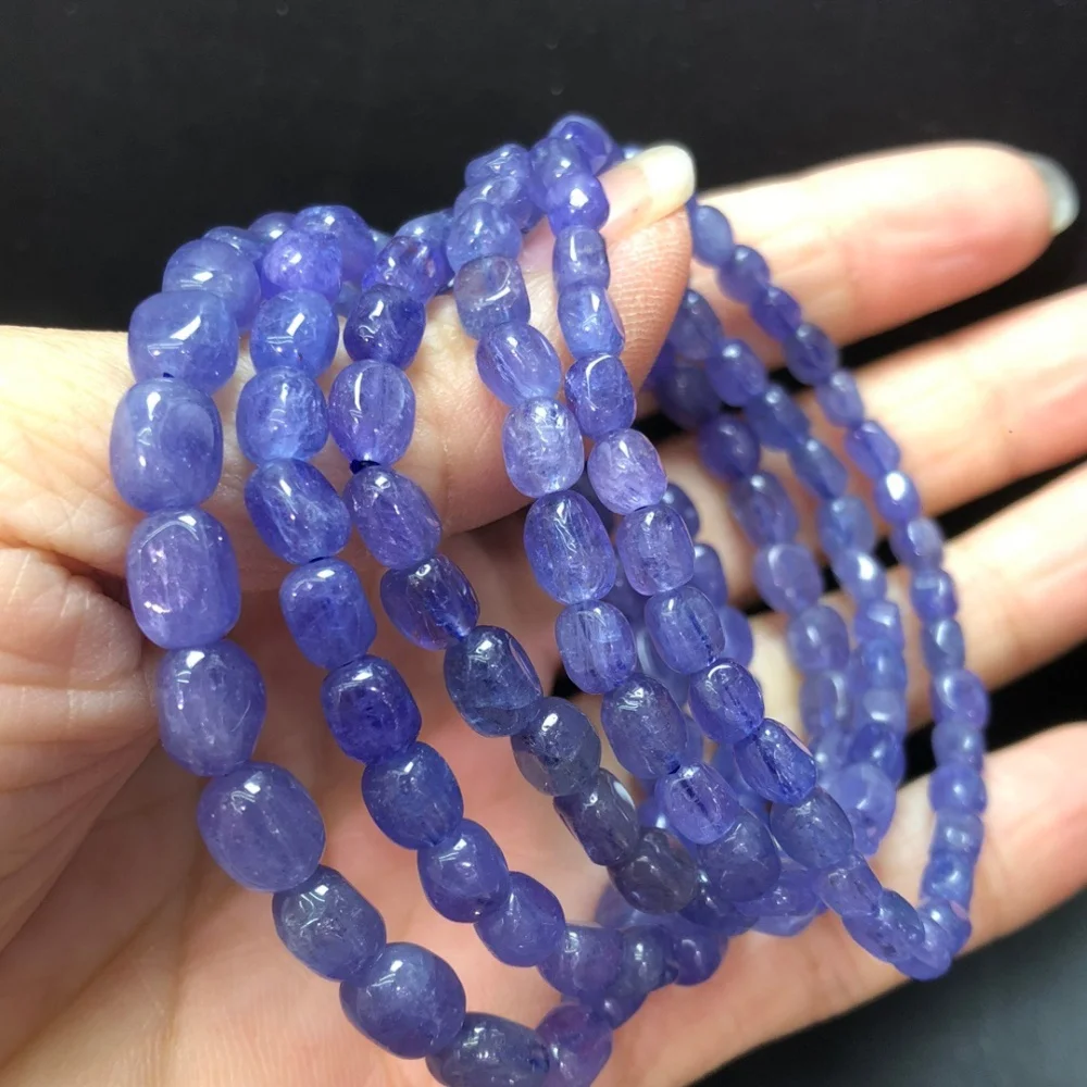 5MM Natural Tanzanite Bracelet Charms Fashion Personalized For Men Women Lucky Gemstone Jewelry Lovers Gift 1pcs