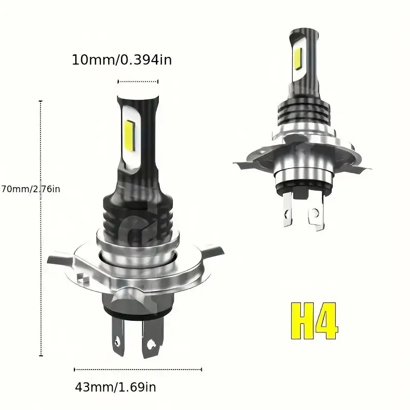 2 قطعة 9003/H4/HB2 عدة مينتول لامبو LED 100 واط 7000LM Puhan Sangat Cerah Rasuk Hi/Lo 6000K12-24V